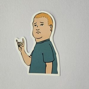 Bobby Hill from king of the hill sticker, Skateboard Sticker